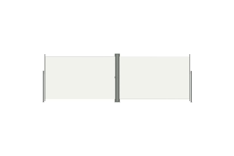 Uttrekkbar sidemarkise 200x600 cm kremhvit - Krem - Balkongmarkise - Markiser - Sidemarkise - Balkongbeskyttelse