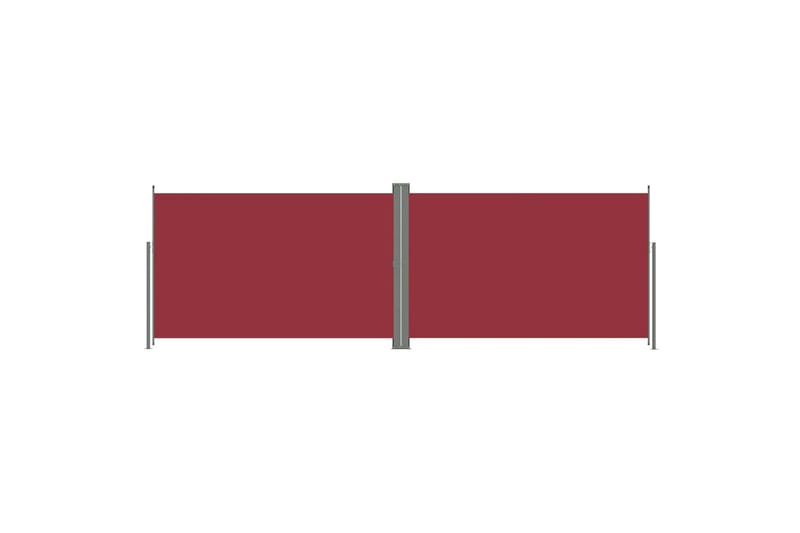 Uttrekkbar sidemarkise 200x600 cm rød - Rød - Hagemøbler - Solbeskyttelse - Markiser - Balkongmarkise