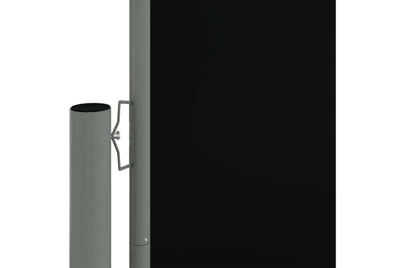 Uttrekkbar sidemarkise 200x600 cm svart - Svart - Balkongmarkise - Markiser - Sidemarkise - Balkongbeskyttelse