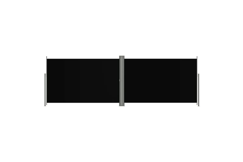 Uttrekkbar sidemarkise 200x600 cm svart - Svart - Balkongmarkise - Markiser - Sidemarkise - Balkongbeskyttelse