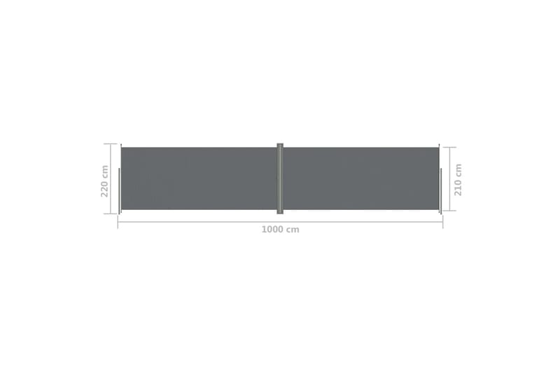 Uttrekkbar sidemarkise 220x1000 cm antrasitt - Antrasittgrå - Hagemøbler - Solbeskyttelse - Markiser - Balkongmarkise