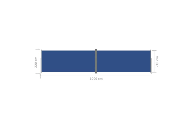 Uttrekkbar sidemarkise 220x1000 cm blå - Blå - Hagemøbler - Solbeskyttelse - Markiser - Balkongmarkise