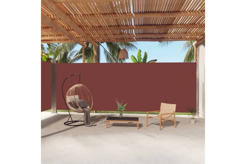Uttrekkbar sidemarkise 220x1000 cm brun - Brun - Hagemøbler - Solbeskyttelse - Markiser - Balkongmarkise