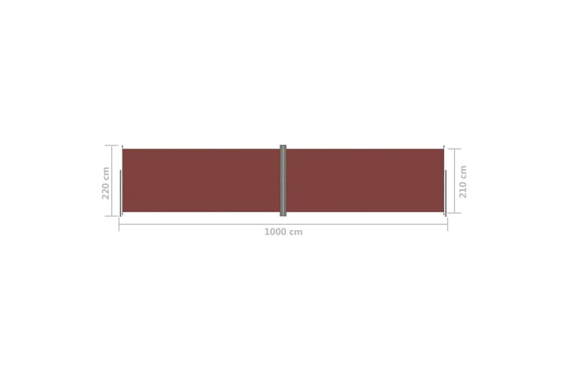 Uttrekkbar sidemarkise 220x1000 cm brun - Brun - Hagemøbler - Solbeskyttelse - Markiser - Balkongmarkise