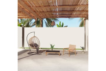 Uttrekkbar sidemarkise 220x1000 cm kremhvit - Krem - Hagemøbler - Solbeskyttelse - Markiser - Balkongmarkise