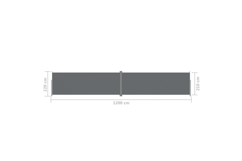 Uttrekkbar sidemarkise 220x1200 cm antrasitt - Antrasittgrå - Hagemøbler - Solbeskyttelse - Markiser - Balkongmarkise