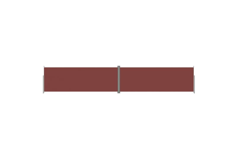 Uttrekkbar sidemarkise 220x1200 cm brun - Brun - Hagemøbler - Solbeskyttelse - Markiser - Balkongmarkise