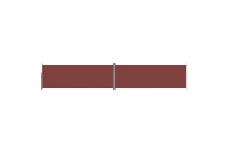 Uttrekkbar sidemarkise 220x1200 cm brun - Brun - Balkongmarkise - Markiser - Sidemarkise - Balkongbeskyttelse
