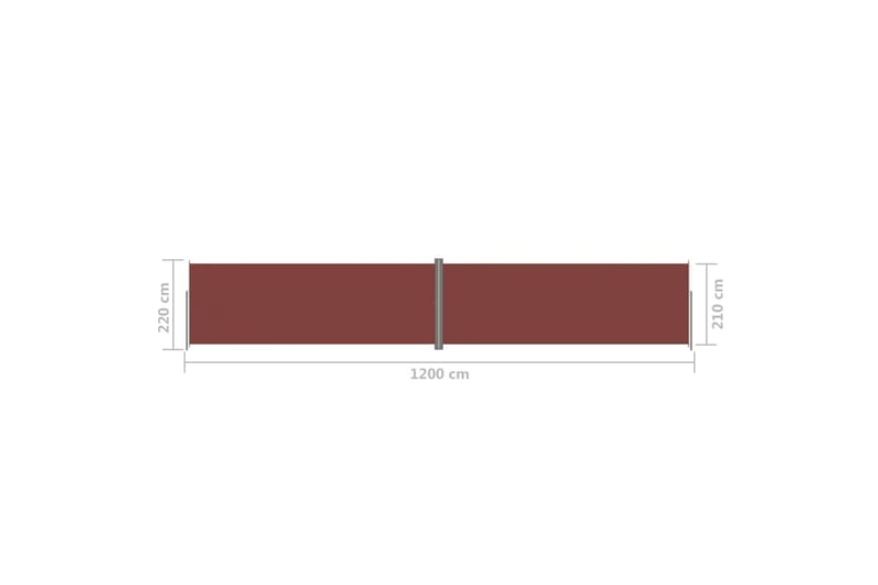 Uttrekkbar sidemarkise 220x1200 cm brun - Brun - Hagemøbler - Solbeskyttelse - Markiser - Balkongmarkise