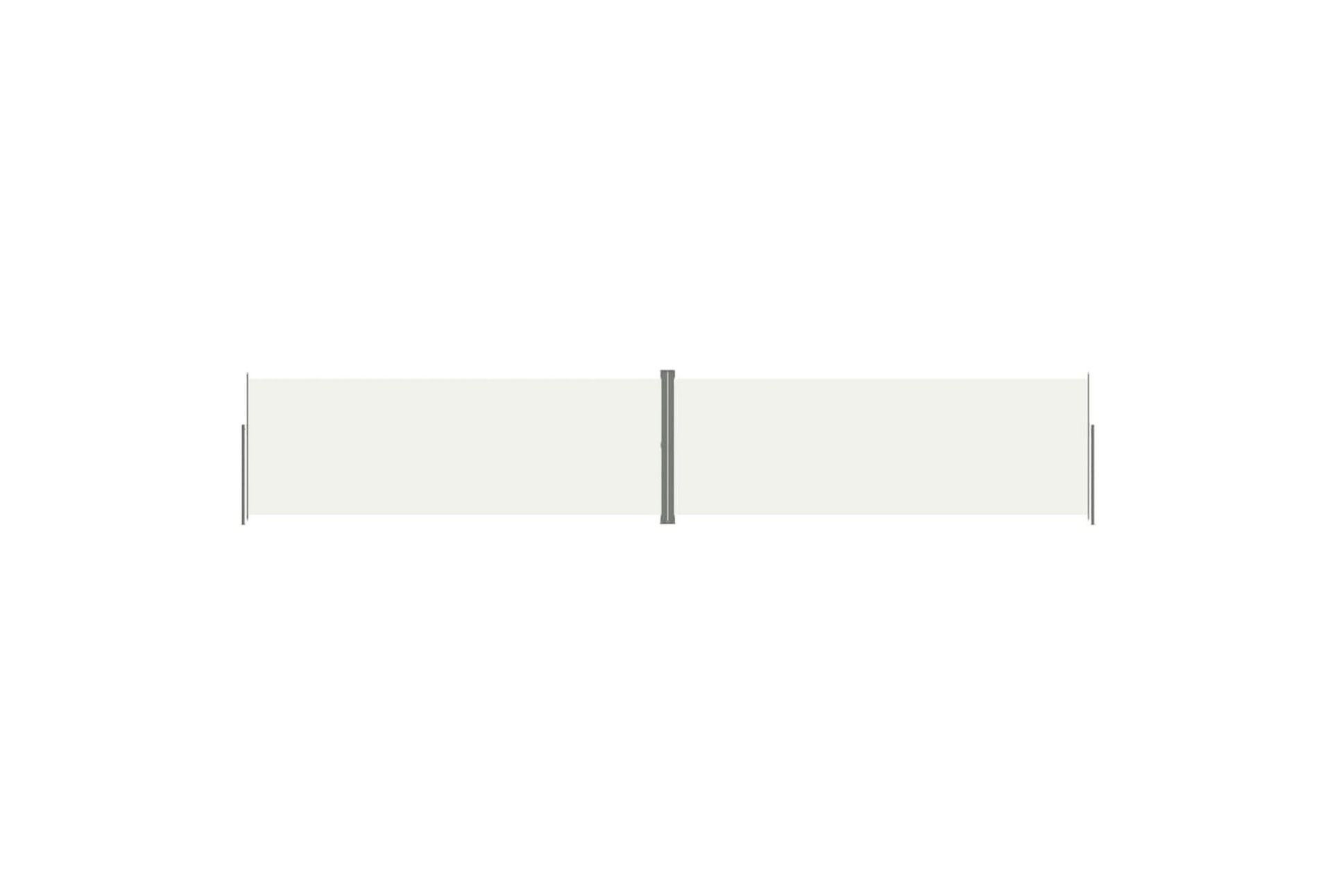 Uttrekkbar sidemarkise 220x1200 cm kremhvit - Krem - Hagemøbler - Solbeskyttelse - Markiser - Balkongmarkise