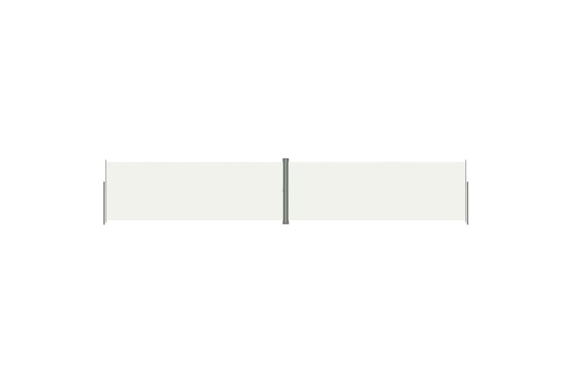 Uttrekkbar sidemarkise 220x1200 cm kremhvit - Krem - Hagemøbler - Solbeskyttelse - Markiser - Balkongmarkise