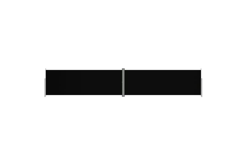 Uttrekkbar sidemarkise 220x1200 cm svart - Svart - Hagemøbler - Solbeskyttelse - Markiser - Balkongmarkise