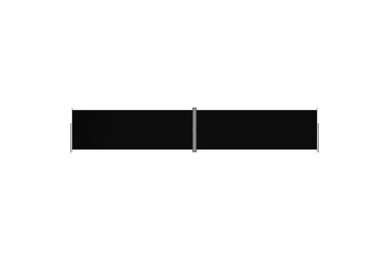 Uttrekkbar sidemarkise 220x1200 cm svart - Svart - Balkongmarkise - Markiser - Sidemarkise - Balkongbeskyttelse