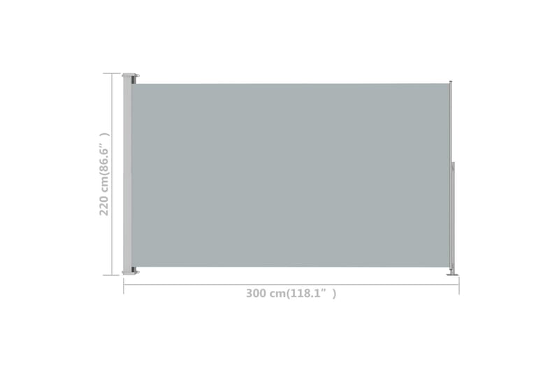 Uttrekkbar sidemarkise 220x300 cm antrasitt - Antrasittgrå - Hagemøbler - Solbeskyttelse - Markiser - Balkongmarkise