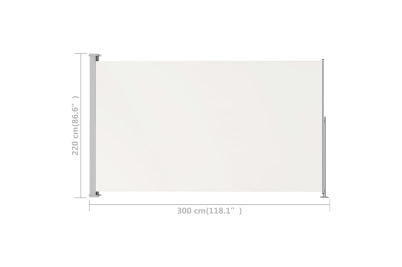 Uttrekkbar sidemarkise 220x300 cm kremhvit - Krem - Hagemøbler - Solbeskyttelse - Markiser - Balkongmarkise