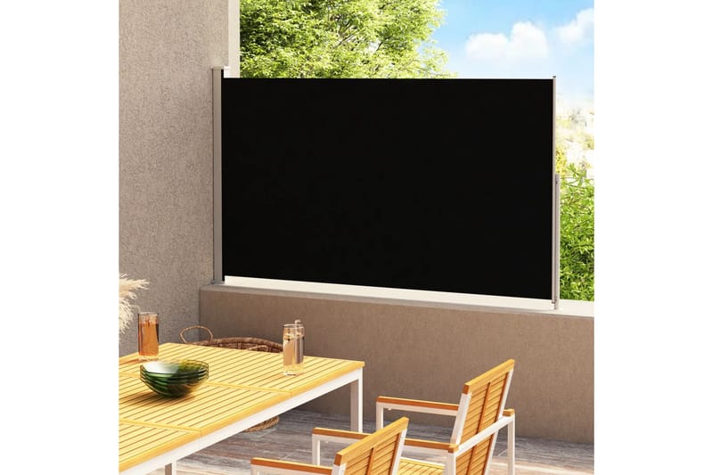 Uttrekkbar sidemarkise 220x300 cm svart - Svart - Hagemøbler - Solbeskyttelse - Markiser - Balkongmarkise