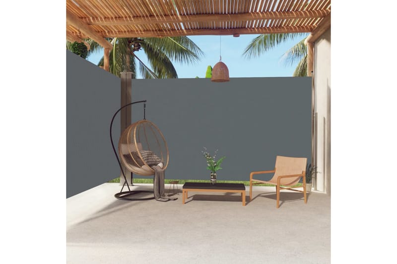 Uttrekkbar sidemarkise 220x600 cm antrasitt - Antrasittgrå - Hagemøbler - Solbeskyttelse - Markiser - Balkongmarkise
