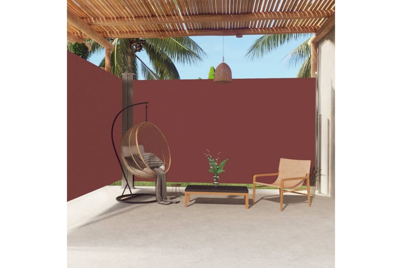 Uttrekkbar sidemarkise 220x600 cm brun - Brun - Hagemøbler - Solbeskyttelse - Markiser - Balkongmarkise