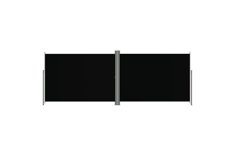 Uttrekkbar sidemarkise 220x600 cm svart - Svart - Hagemøbler - Solbeskyttelse - Markiser - Balkongmarkise