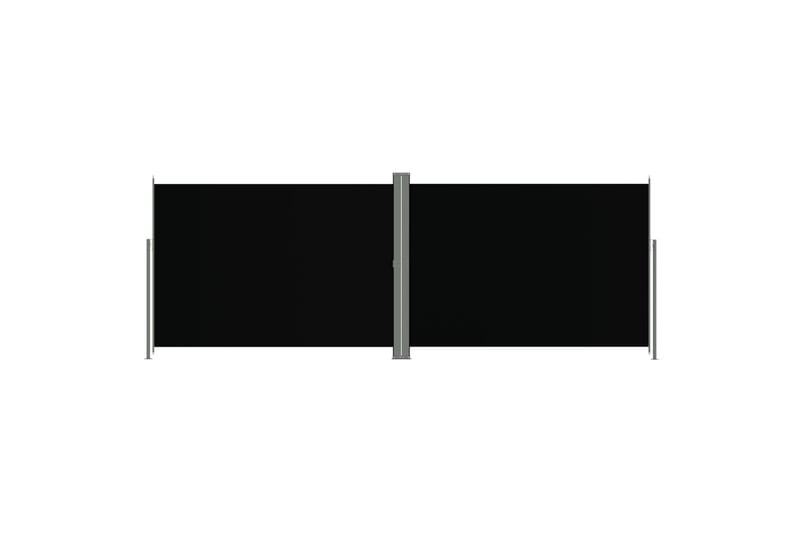 Uttrekkbar sidemarkise 220x600 cm svart - Svart - Markiser - Balkongmarkise - Balkongbeskyttelse - Sidemarkise