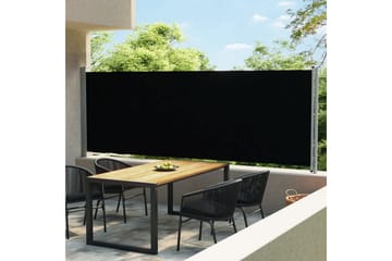 Uttrekkbar sidemarkise 600x160 cm svart - Svart - Hagemøbler - Solbeskyttelse - Markiser - Balkongmarkise