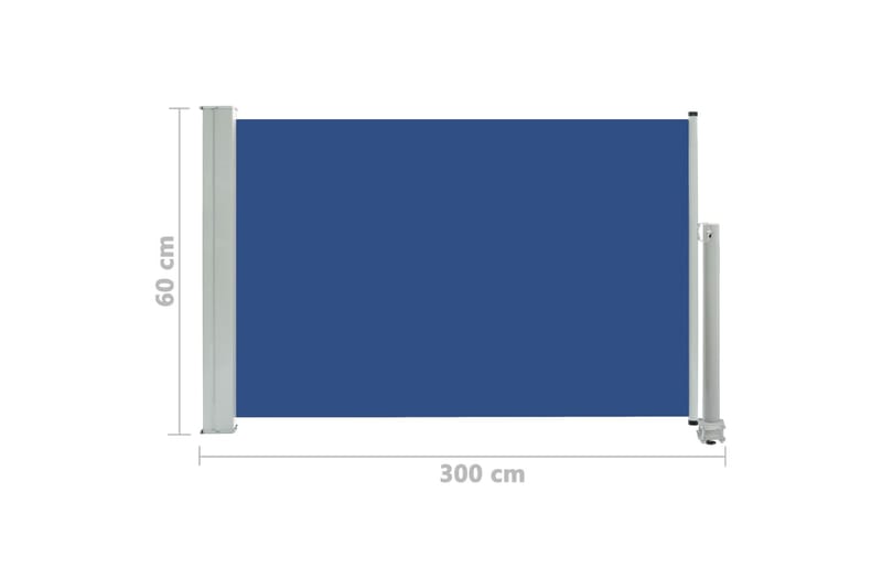 Uttrekkbar sidemarkise 60x300 cm blå - Hagemøbler - Solbeskyttelse - Markiser - Balkongmarkise