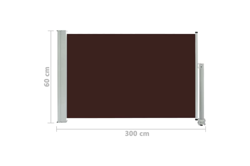 Uttrekkbar sidemarkise 60x300 cm brun - Hagemøbler - Solbeskyttelse - Markiser - Balkongmarkise