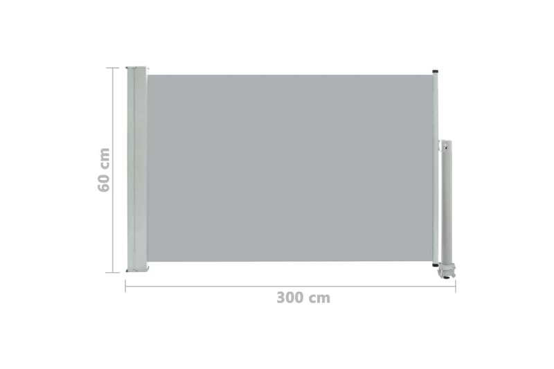 Uttrekkbar sidemarkise 60x300 cm grå - Hagemøbler - Solbeskyttelse - Markiser - Balkongmarkise
