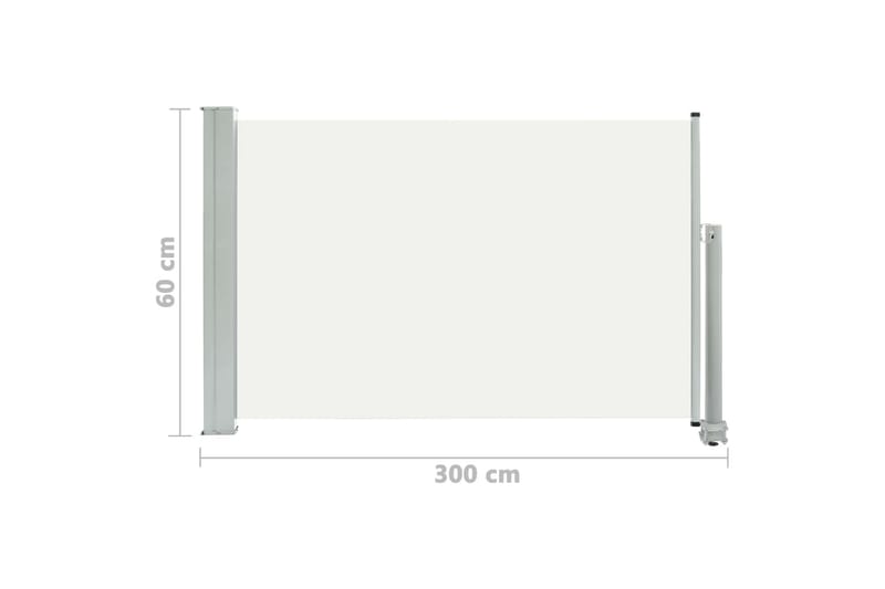 Uttrekkbar sidemarkise 60x300 cm kremhvit - Hagemøbler - Solbeskyttelse - Markiser - Balkongmarkise