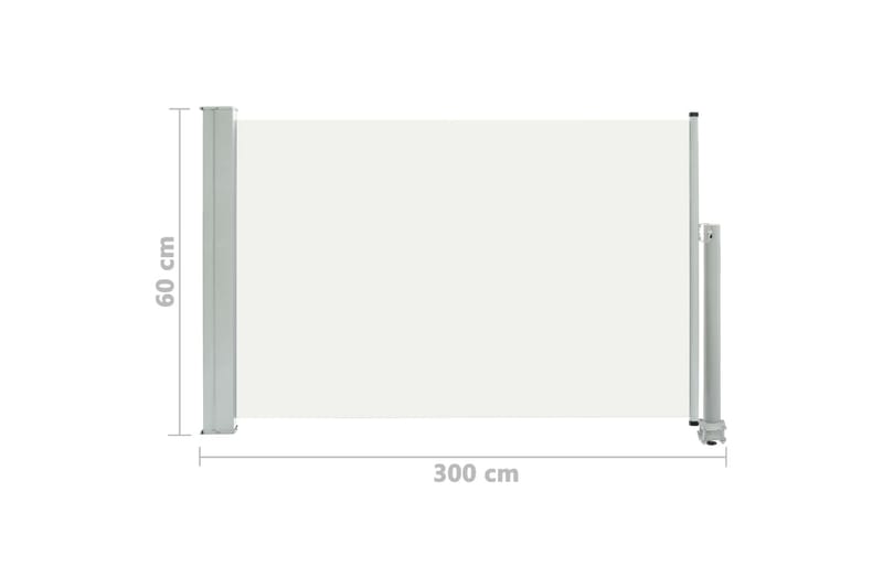 Uttrekkbar sidemarkise 60x300 cm kremhvit - Balkongmarkise - Markiser - Sidemarkise - Balkongbeskyttelse
