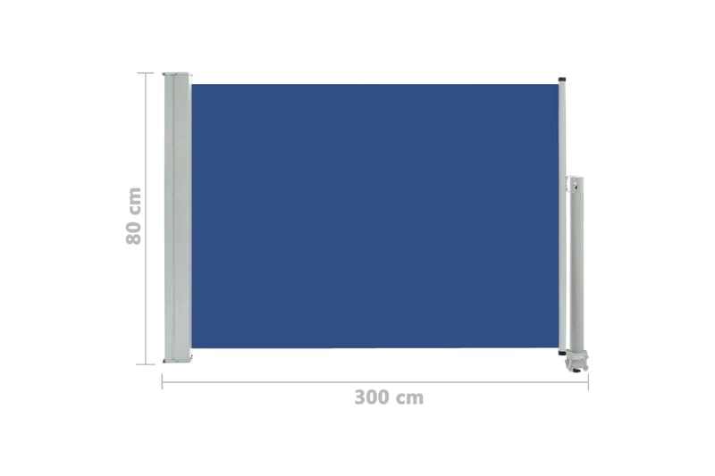Uttrekkbar sidemarkise 80x300 cm blå - Hagemøbler - Solbeskyttelse - Markiser - Balkongmarkise