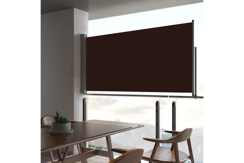 Uttrekkbar sidemarkise 80x300 cm brun - Balkongmarkise - Markiser - Sidemarkise - Balkongbeskyttelse