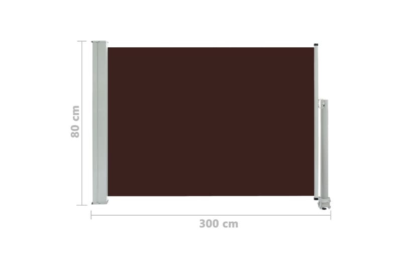 Uttrekkbar sidemarkise 80x300 cm brun - Hagemøbler - Solbeskyttelse - Markiser - Balkongmarkise
