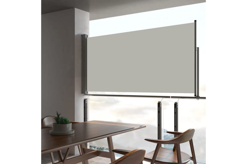 Uttrekkbar sidemarkise 80x300 cm kremhvit - Hagemøbler - Solbeskyttelse - Markiser - Balkongmarkise
