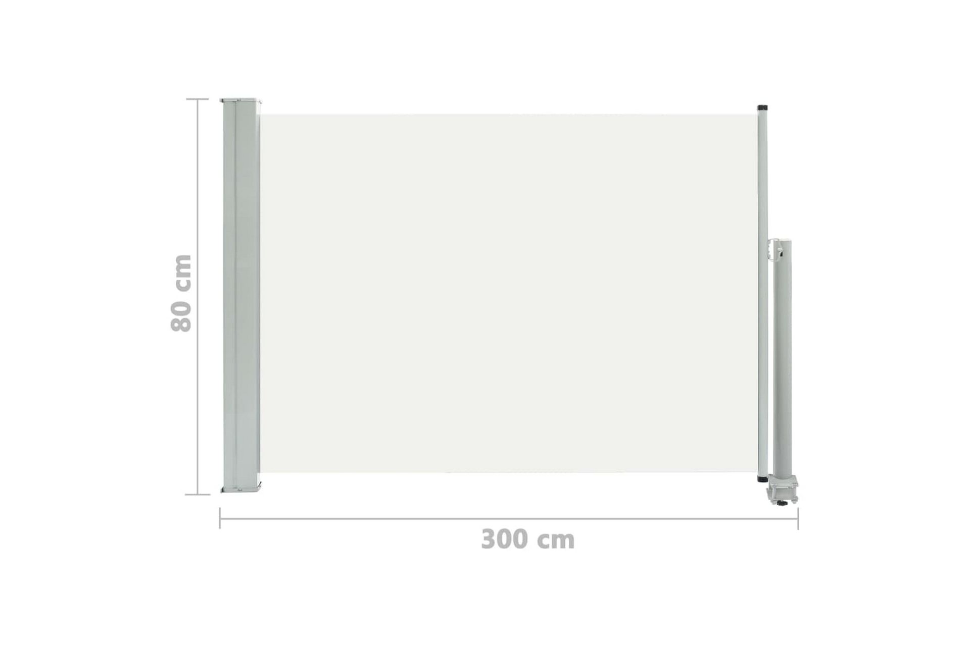 Uttrekkbar sidemarkise 80x300 cm kremhvit - Hagemøbler - Solbeskyttelse - Markiser - Balkongmarkise