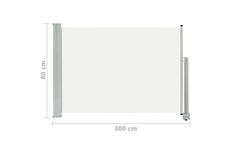 Uttrekkbar sidemarkise 80x300 cm kremhvit - Balkongmarkise - Markiser - Sidemarkise - Balkongbeskyttelse