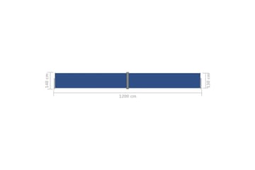 Uttrekkbar sidemarkise blå 140x1200 cm - Blå - Hagemøbler - Solbeskyttelse - Markiser - Balkongmarkise