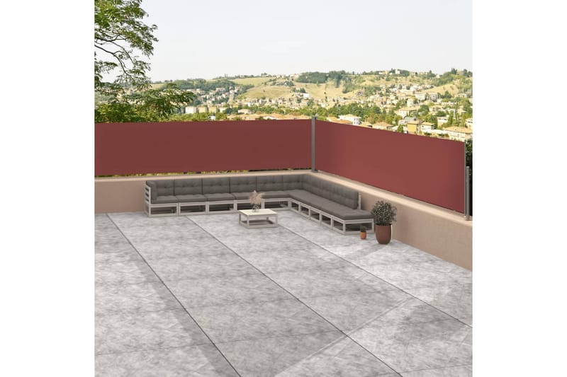 Uttrekkbar sidemarkise brun 117x1200 cm - Brun - Hagemøbler - Solbeskyttelse - Markiser - Balkongmarkise