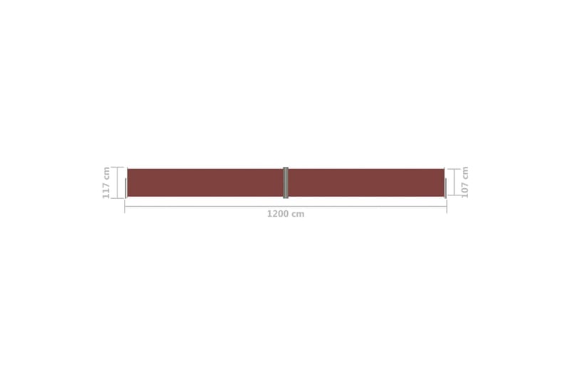 Uttrekkbar sidemarkise brun 117x1200 cm - Brun - Hagemøbler - Solbeskyttelse - Markiser - Balkongmarkise