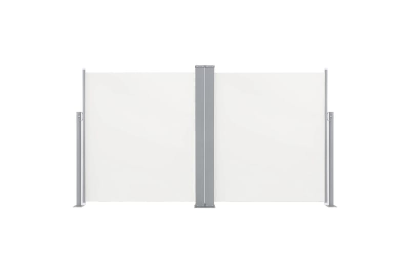 Uttrekkbar sidemarkise dobbel 170x600 cm kremhvit - Hagemøbler - Solbeskyttelse - Markiser - Balkongmarkise