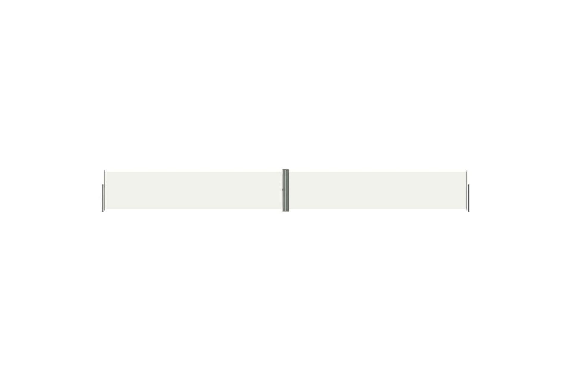 Uttrekkbar sidemarkise kremhvit 140x1200 cm - Krem - Hagemøbler - Solbeskyttelse - Markiser - Balkongmarkise