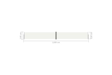 Uttrekkbar sidemarkise kremhvit 140x1200 cm - Krem - Hagemøbler - Solbeskyttelse - Markiser - Balkongmarkise