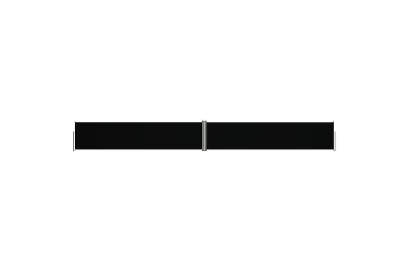 Uttrekkbar sidemarkise svart 140x1200 cm - Svart - Hagemøbler - Solbeskyttelse - Markiser - Balkongmarkise