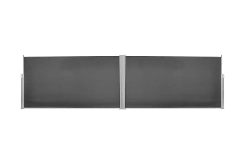 Uttrekkbar sidemarkise svart 160x600 cm - Hagemøbler - Solbeskyttelse - Markiser - Balkongmarkise