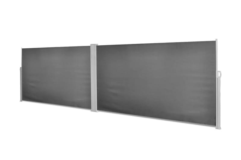 Uttrekkbar sidemarkise svart 160x600 cm - Hagemøbler - Solbeskyttelse - Markiser - Balkongmarkise