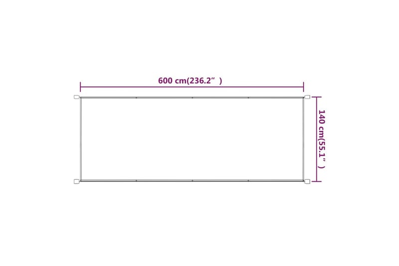 Vertikal markise gråbrun 140x600 cm oxford stoff - Taupe - Hagemøbler - Solbeskyttelse - Markiser - Vindusmarkise