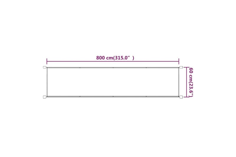 Vertikal markise gråbrun 60x800 cm oxford stoff - Taupe - Hagemøbler - Solbeskyttelse - Markiser - Vindusmarkise