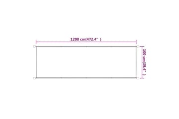 Vertikal markise terrakotta 100x1200 cm oxford stoff - Rød - Hagemøbler - Solbeskyttelse - Markiser - Vindusmarkise