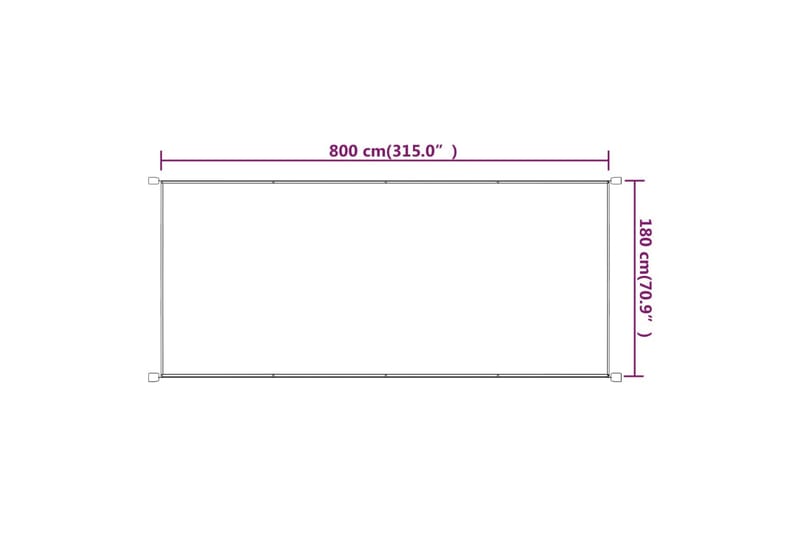 Vertikal markise terrakotta 180x800 cm oxford stoff - Rød - Hagemøbler - Solbeskyttelse - Markiser - Vindusmarkise