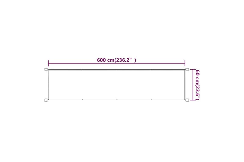 Vertikal markise terrakotta 60x600 cm oxford stoff - Rød - Hagemøbler - Solbeskyttelse - Markiser - Vindusmarkise